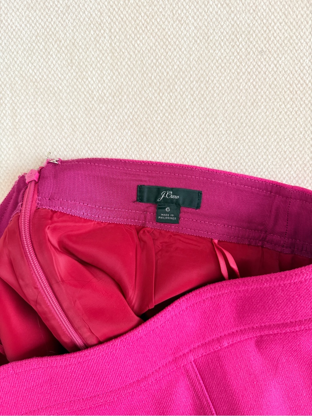 J. Crew Bright Fuchsia Wool Pencil Skirt - Picture 3 of 3